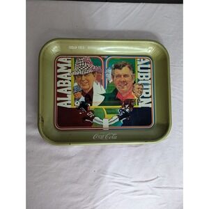 COCA COLA vintage metal tray Alabama Auburn college Football 1975 Legion Field